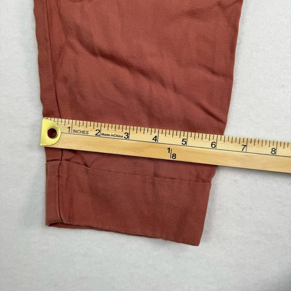 Cartonnier Anthropologie Roll Cuff Crop Trousers Womens Sz 2 High Rise Tie Waist - Picture 12 of 14